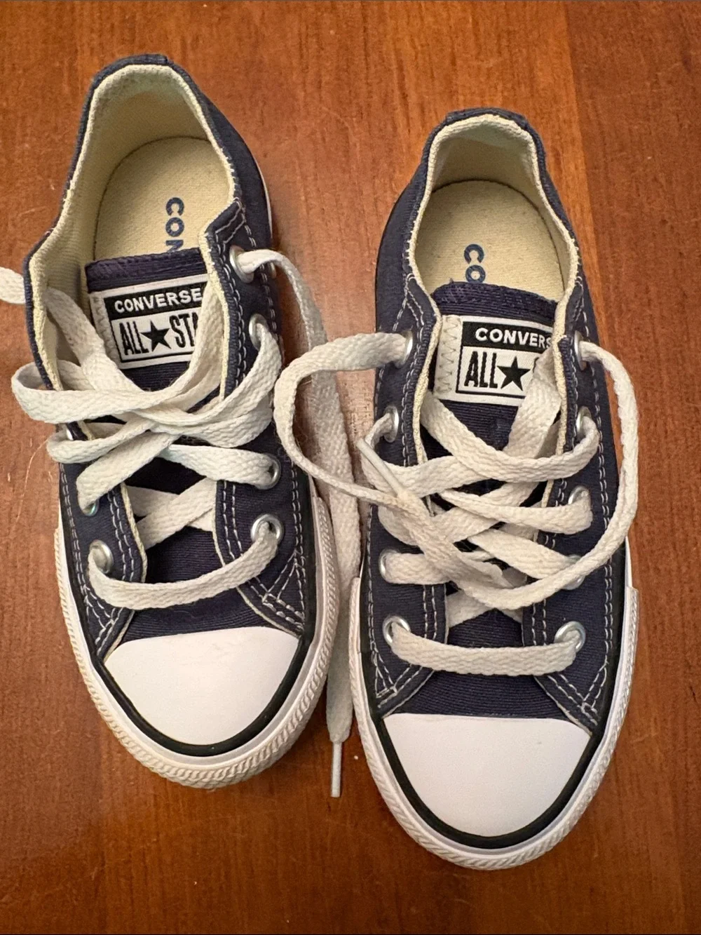Converse Kids Low-Top Sneakers in Navy and White - Picture 8 of 9